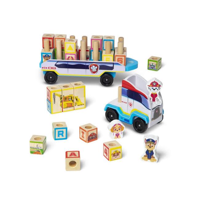 Melissa & Doug Paw Patrol Wooden ABC Block Truck Multicoloured