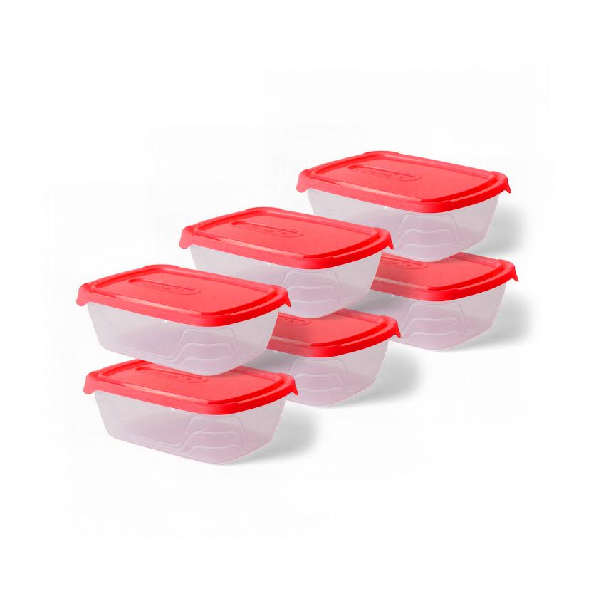 Otima 6 Piece 1.2Lt Snap-It Set Red