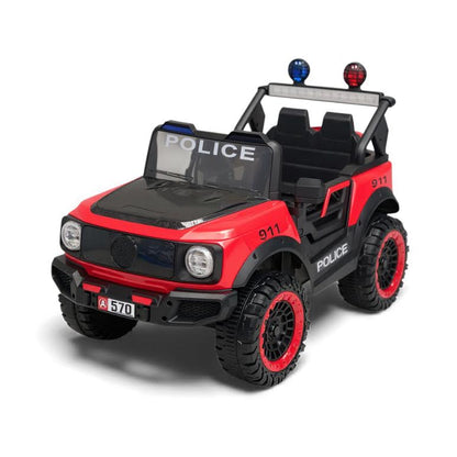 Kids Ride On Jeep Police Car Red
