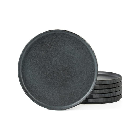 Kitchen Life Ceramic Ribbed Side Plate Charcoal