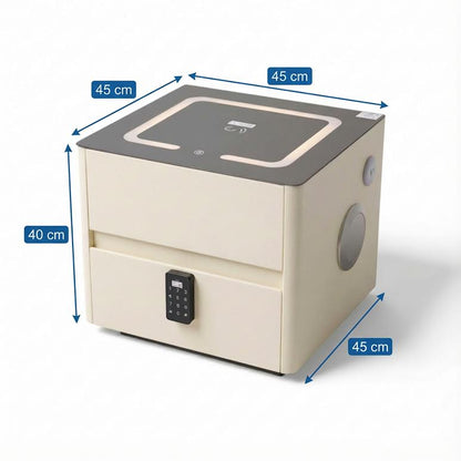 Side Pedestal with Safe & Wireless Charging Cream