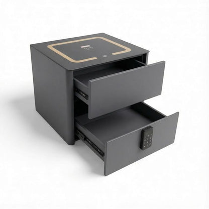 Side Pedestal with Safe & Wireless Charging Dark Grey