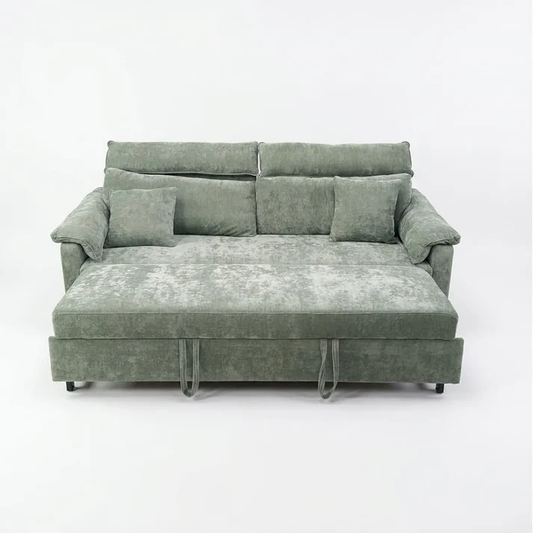 3 Seater Pull Out Sleeper Couch Green