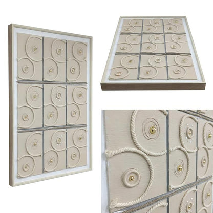 80 x 120cm Spiral Design Frame Cream
