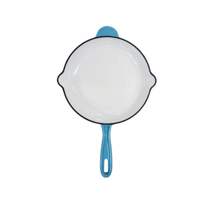 Aqua Enamel Cast Iron Frying Pan Blue