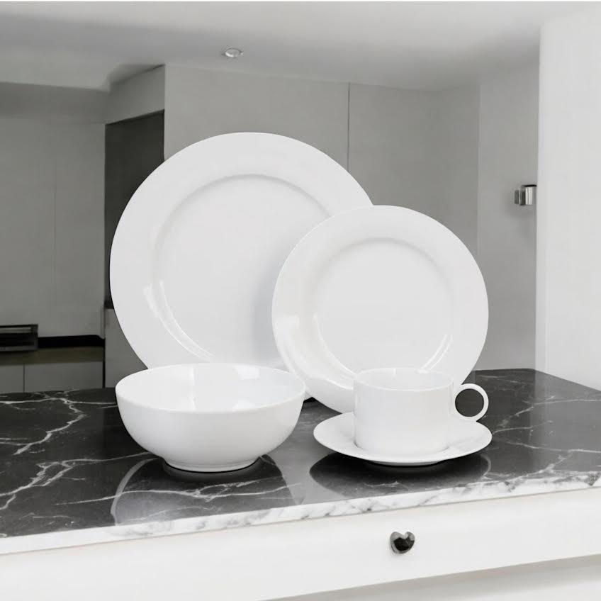 Smeg 20 Piece Porcelain Dinner Set White