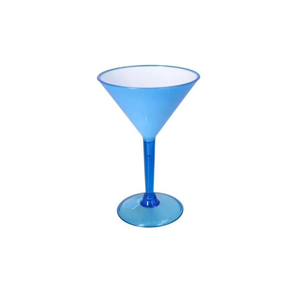 CH 250ml Plastic Martini Glass Blue
