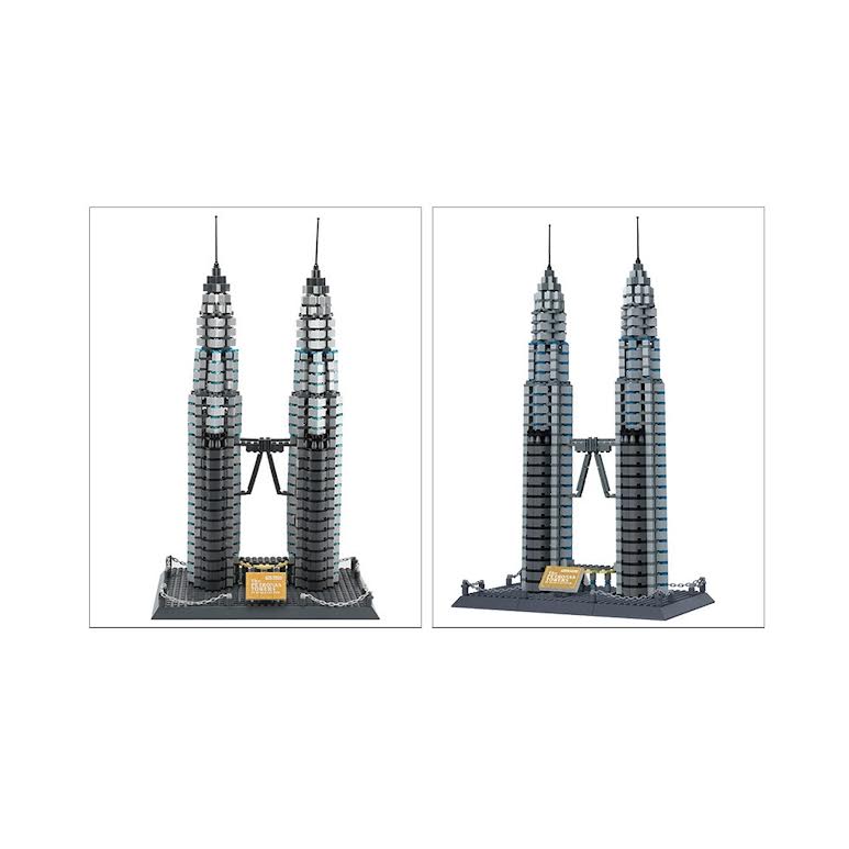 Wange Petronas Twin Towers 1158 Piece Building Block Set