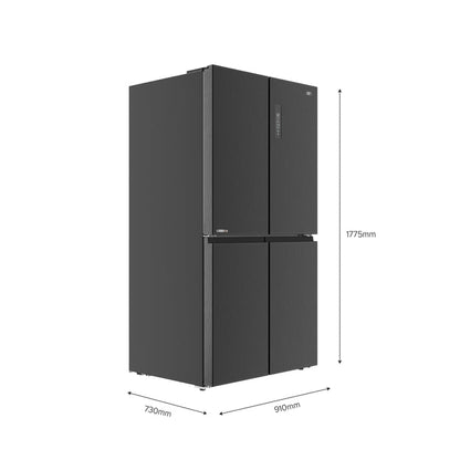 Defy 601L A++ Multidoor Side-by-Side Fridge Grey
