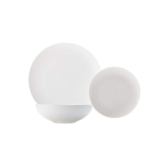Maxwell & Williams White Basics Diamonds 12 Piece Dinner Set White