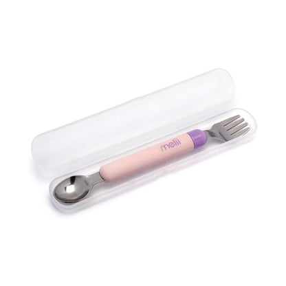 Melii Cutlery On The Go Set Pink & Purple