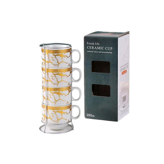 5 Piece Ceramic Cup Stand Multicoloured