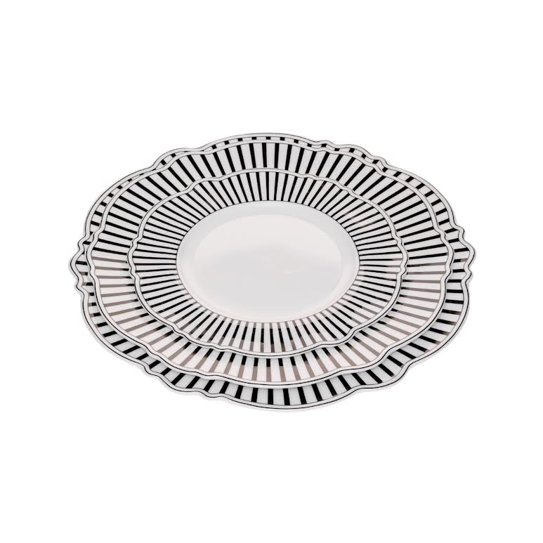 Jenna Clifford Ivory Noir 4 Piece Side Plate Set Black & White