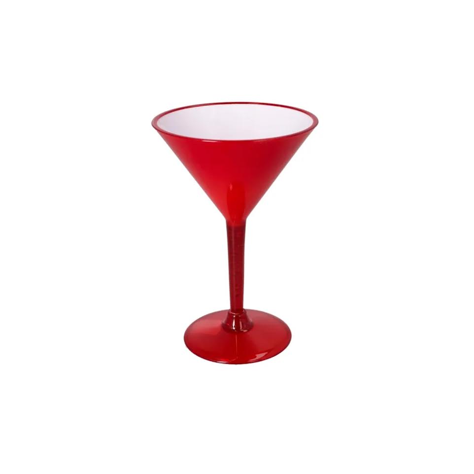 CH 250ml Plastic Martini Glass Red