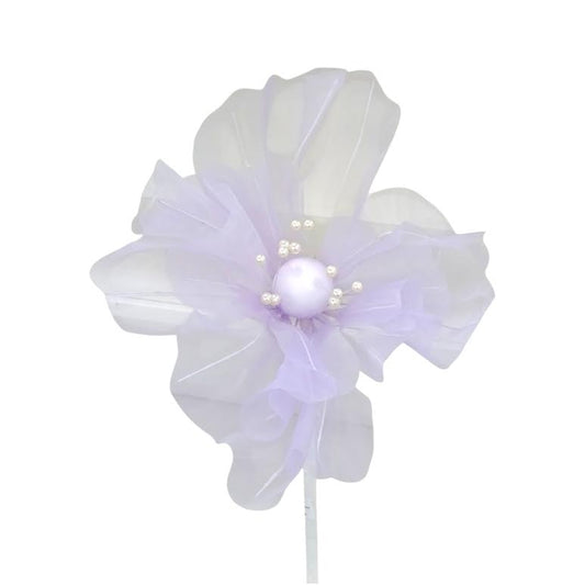Vermillion Bead Design Cotton Flower Purple