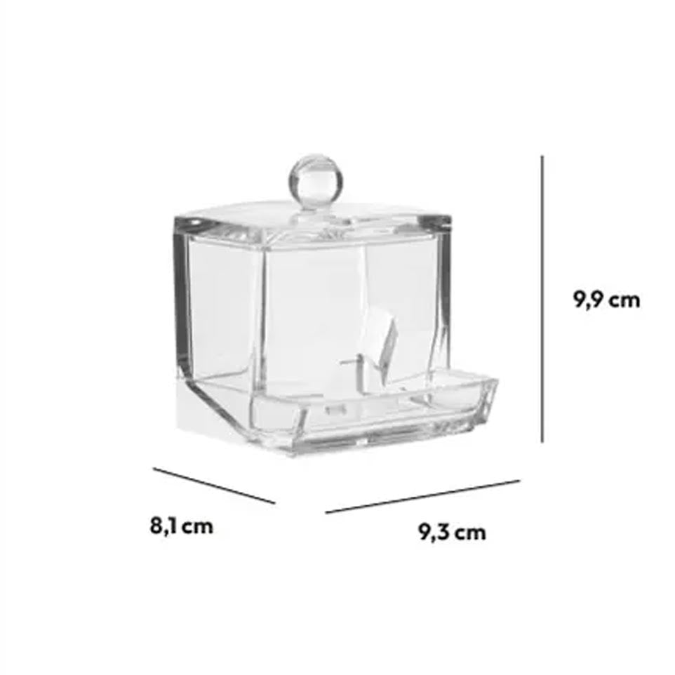 Five Selena Cotton Bud Dispenser Clear