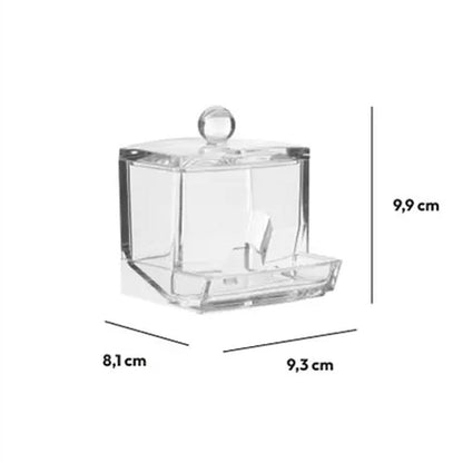Five Selena Cotton Bud Dispenser Clear