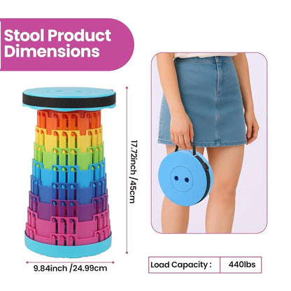 Collapsible Telescopic Folding Stool Blue