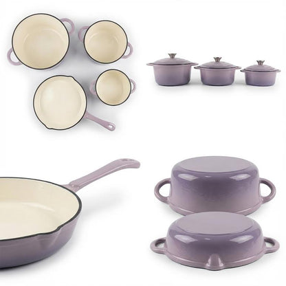CH 7 Piece Cast Iron Pot Set Lavender
