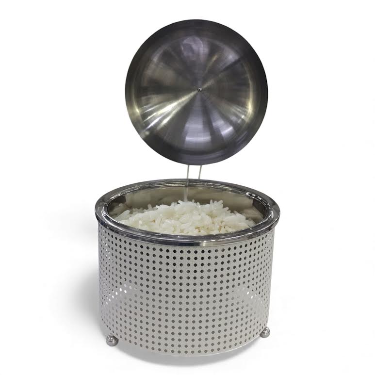 5Lt Chafing Dish with Mesh Design White & Stainless Steel