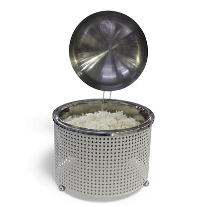 5Lt Chafing Dish with Mesh Design White & Stainless Steel