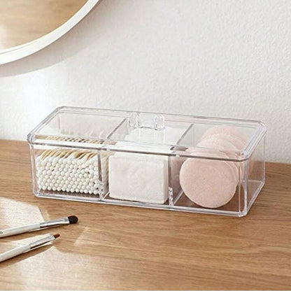 Five Selena 3 Compartment Cotton Box Clear