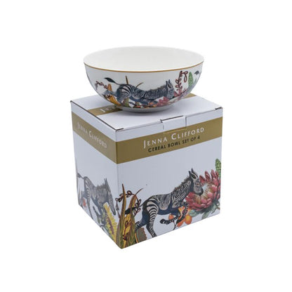 Jenna Clifford Wild Bloom 4 Piece Cereal Bowl Set Multicoloured