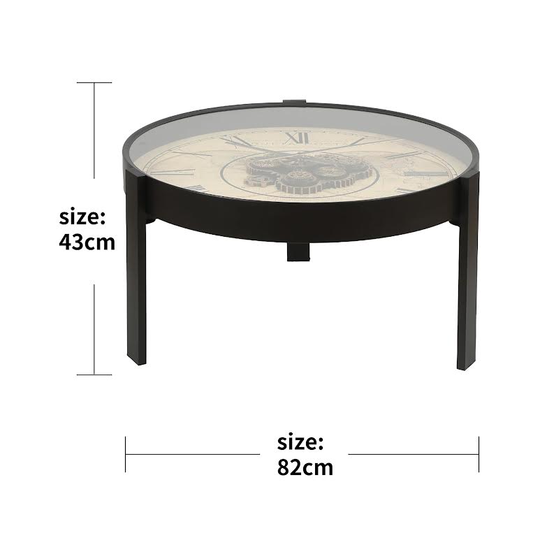 2 in 1 82cm 1968 London Side Table Floor Clock Beige