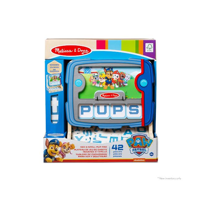 Melissa & Doug Paw Patrol Wooden See & Spell Pup Pad Game Multicoloured