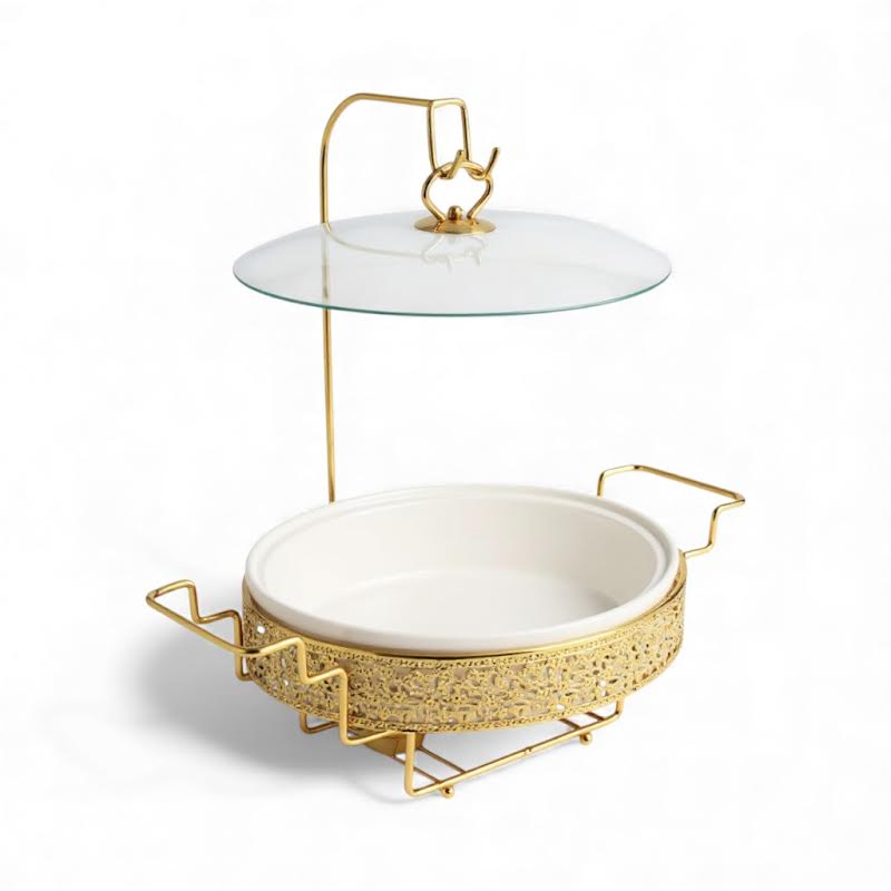 3.5Lt Ceramic Chafing Dish Gold