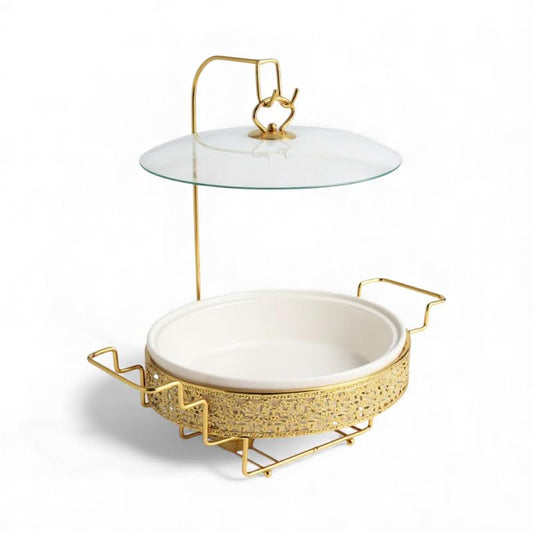 3.5Lt Ceramic Chafing Dish Gold