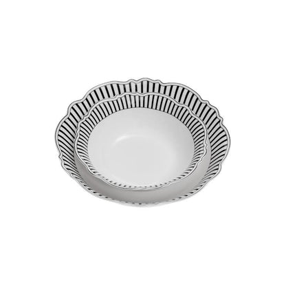 Jenna Clifford Ivory Noir 4 Piece Cereal Bowl Set Black & White