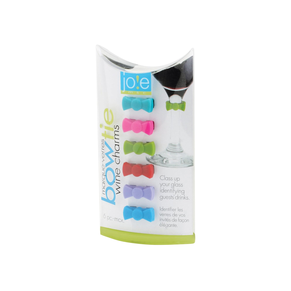 Joie 6 Piece Silicone Bow Tie Wine Charm Set Assorted