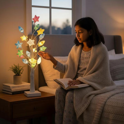 60cm LED Tree with Stars Multicoloured