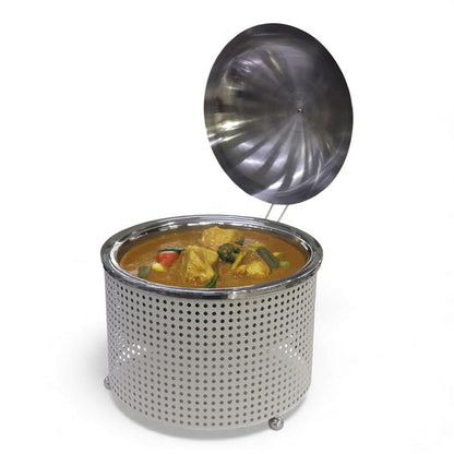 5Lt Chafing Dish with Mesh Design White & Stainless Steel