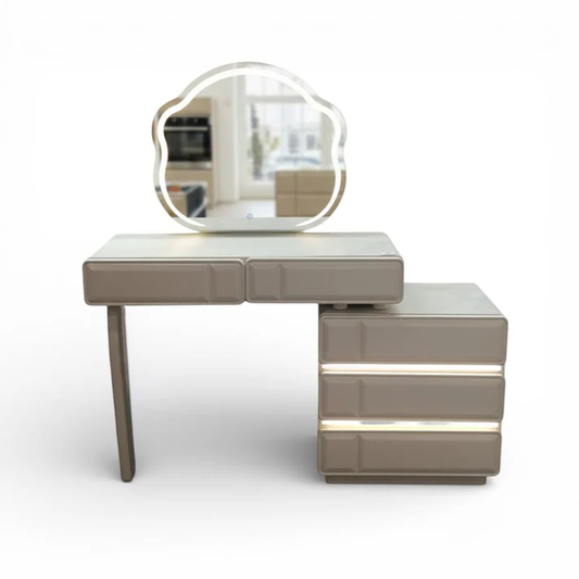 Cloud Mirror Adjustable LED Dresser Brown