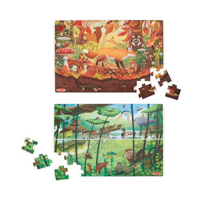 Melissa & Doug Let's Explore Double-Sided Wildlife Seek and Find Puzzle Multicoloured