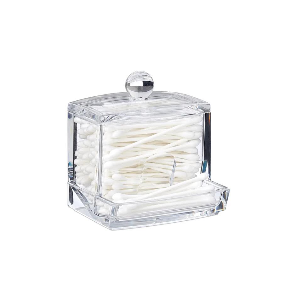 Five Selena Cotton Bud Dispenser Clear