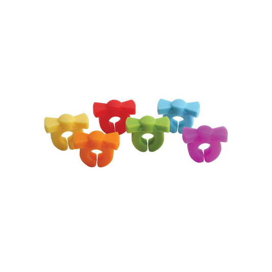 Joie 6 Piece Silicone Bow Tie Wine Charm Set Assorted