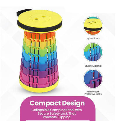 Collapsible Telescopic Folding Stool Yellow