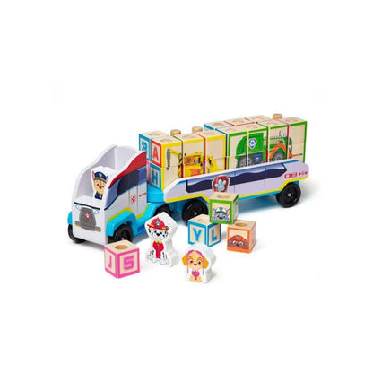 Melissa & Doug Paw Patrol Wooden ABC Block Truck Multicoloured