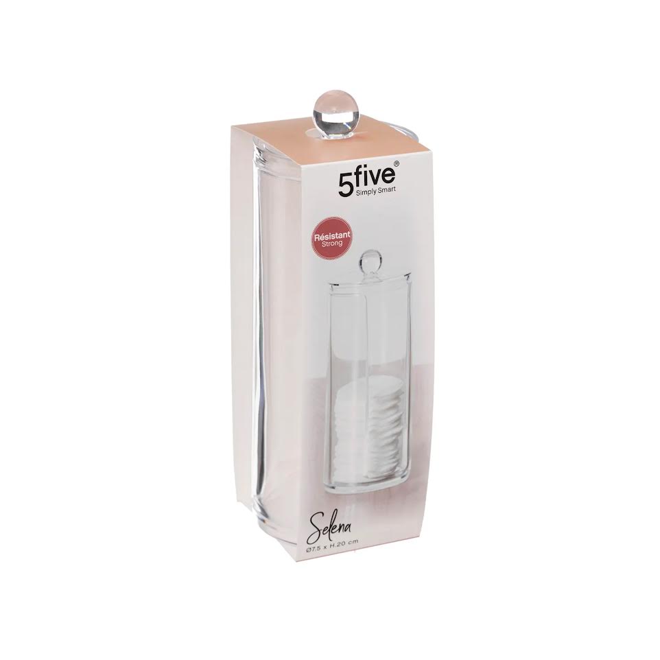 Five Selena 7.5cm Cotton Dispenser Clear
