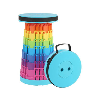 Collapsible Telescopic Folding Stool Blue
