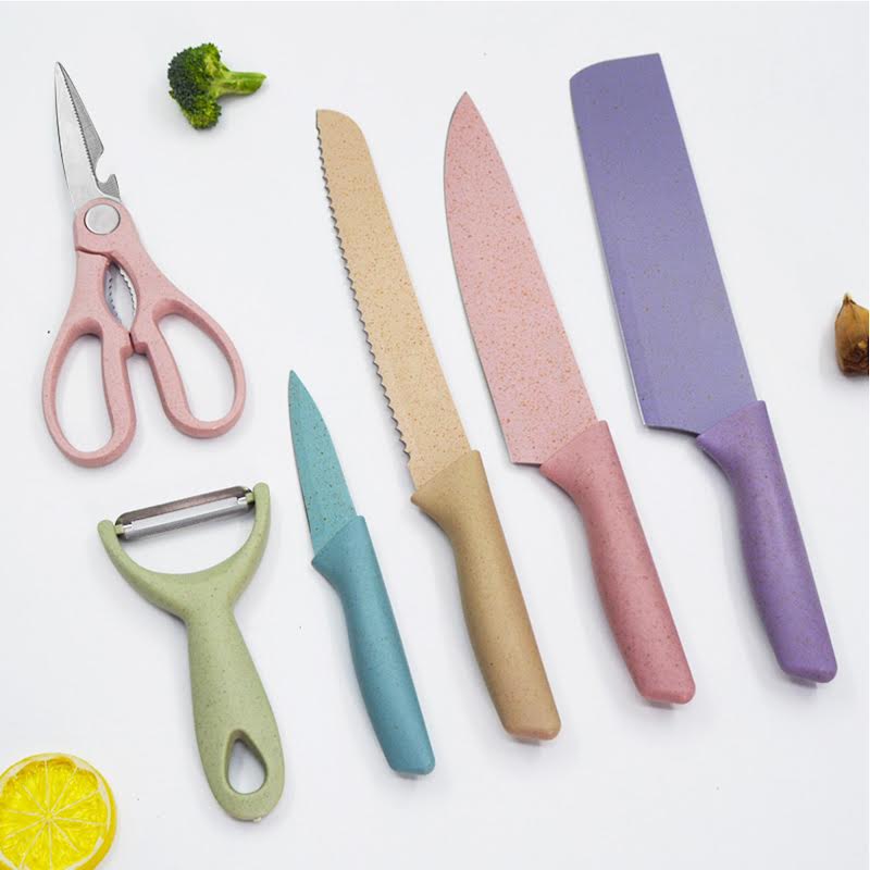 6 Piece Knife Set Multicoloured
