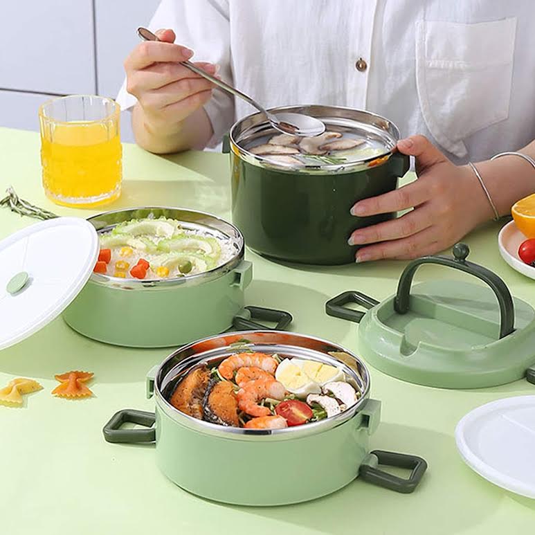 Stackable 3 Tier Lunch Box Green