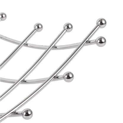 Hillhouse Chrome Plated Square Fruit Basket Silver