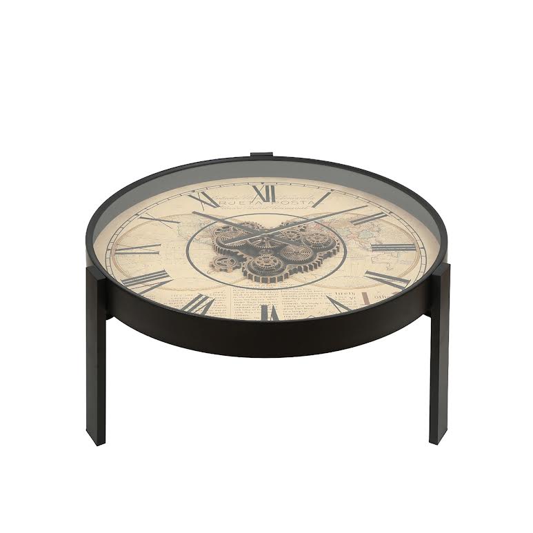 2 in 1 82cm 1968 London Side Table Floor Clock Beige