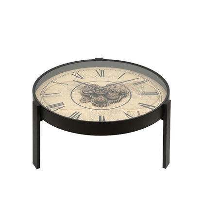 2 in 1 82cm 1968 London Side Table Floor Clock Beige