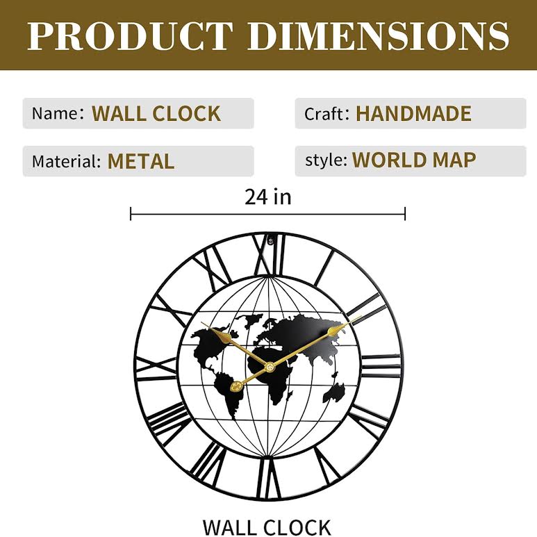 Minimalist Modern Round Silent Non Ticking Battery Operated Wall Clock Black