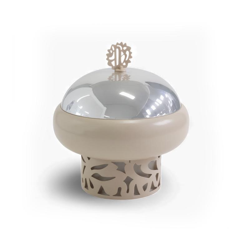 800ml Sugar Bowl Beige & Stainless Steel